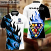 BlueJose Billiards 8-Ball Pool Flame Precision Break Personalized Name, Team Name Unisex Shirt ( 4 Colors )
