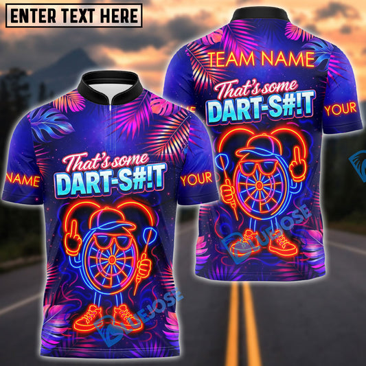 BlueJose Darts Neon Bull’s-Eye Dart-Shit Attitude Personalized Name Shirt