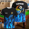 BlueJose Billiards Heavenly Flame Personalized Name, Team Name Unisex Shirt