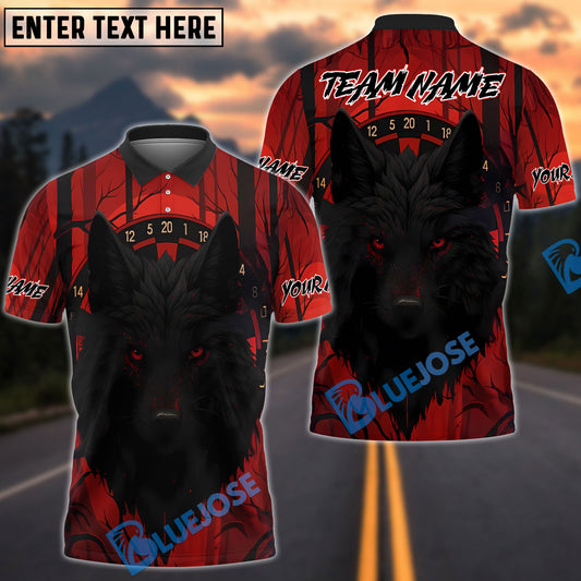 BlueJose Darts Wolf Dark Jungle Personalized Name, Team Name Shirt (4 Colors)