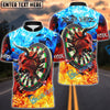 BlueJose Darts Bullseye Fire Flame Personalized Name, Team Name Shirt