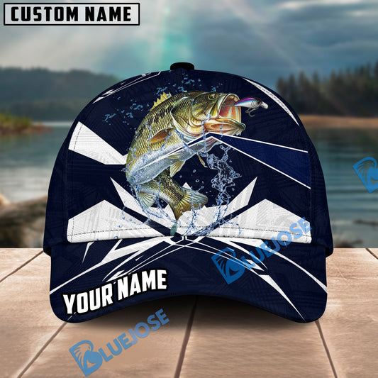 BlueJose Fishing Jersey Navy Pike Water Personalized Cap (13 Breeds)