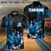 BlueJoses Bowling And Pins Flame Smoke Customized Name 3D Shirt ( 6 Colors)