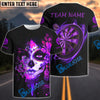 BlueJose Darts Sugar Skull Girl Personalized Name, Team Name Shirt (4 Colors)