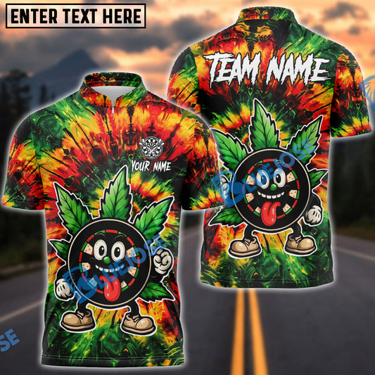 BlueJose Darts Tie-Dye Cartoon Design 2 Personalized Name Shirt