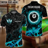 BlueJose Billiards 8 Ball Wing Personalized Name, Team Name Shirt (6 Colors)