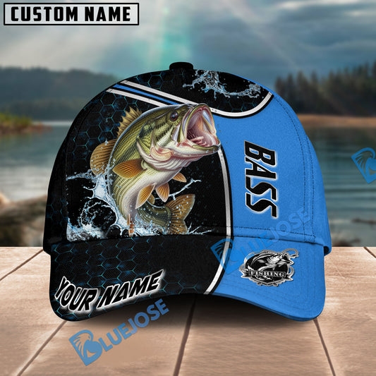 BlueJose Blue Hexagon Sport Style Water Splash Personalized Cap (13 Breeds)