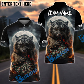 BlueJose Darts Tiger Attack Customized Name, Team Name 3D Shirt (4 Colors)