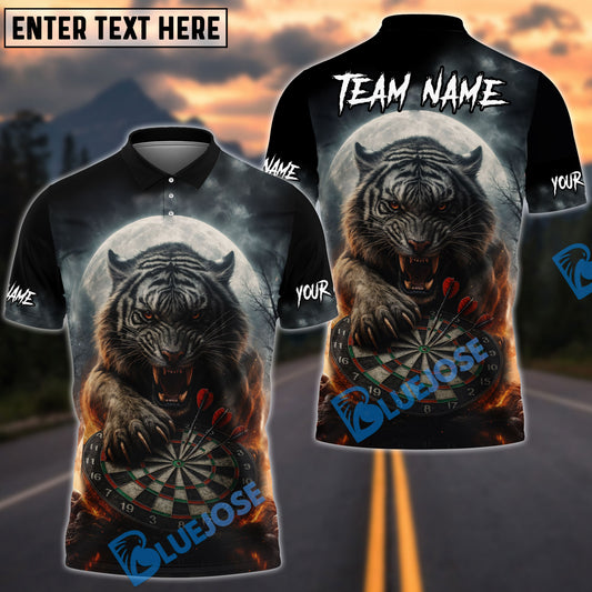 BlueJose Darts Tiger Attack Customized Name, Team Name 3D Shirt (4 Colors)