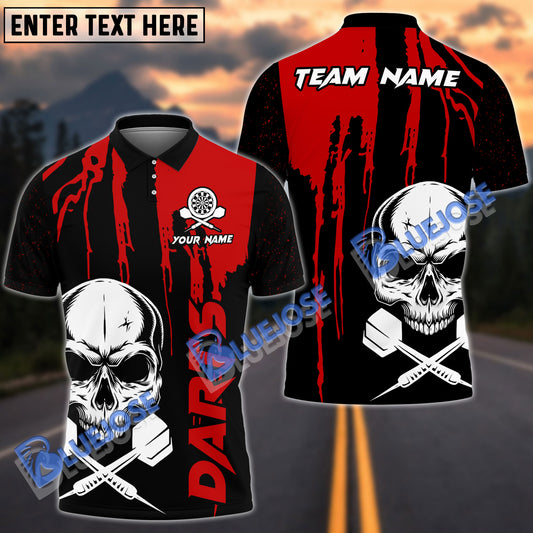 BlueJose Darts  Skull Dripping Blood Personalized Name 3D Shirt (4 Colors)