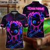 BlueJose Billiards 8 Ball Pool Neon Fire Personalized Name Shirt (4 Colors)