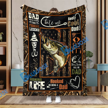 BlueJose Love My Dad Fishing Blanket