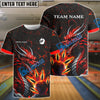 BlueJose Bowling And Pins Fire Eastern Dragon Customized Name 3D Shirt (4 Colors)