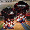 BlueJose Bowling And Pins Inferno Strike Customized Name, Team Name 3D Shirt (4 Colors)