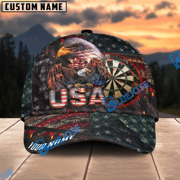 BlueJose USA Pride Eagle Darts Personalized Name Cap