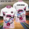 BlueJose Bowling Pink Customized Name, Team Name 3D Shirt