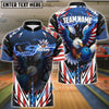 BlueJose Bowling And Pins American Bald Eagle Lightning USA Flag Style Personalized Shirt