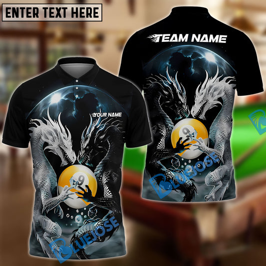 BlueJose Billiards Ball 9 Yinyang Dragon Duel Personalized Name, Team Name Unisex Shirt