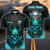 BlueJose Darts Demon Skull Fire Personalized Name, Team Name Shirt (4 Colors)