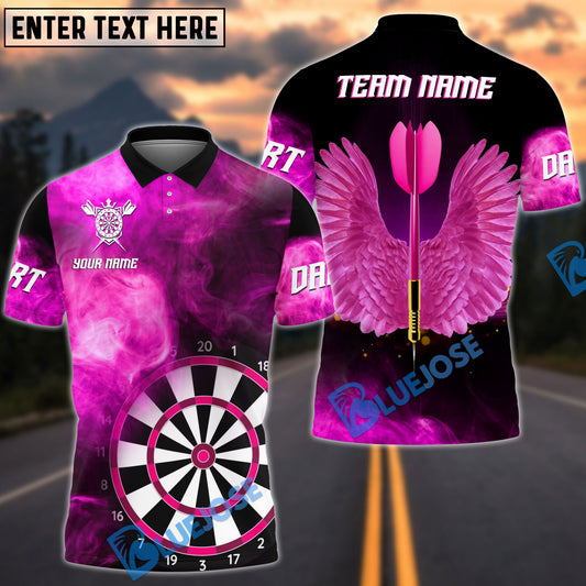 BlueJose Darts Pink Player Arrow With Wings Personalized Name Shirt