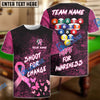 BlueJose Billiards Ball 8 Shoot For Change Hope For Awareness Personalized Name, Team Name Unisex Shirt (4 Colors)