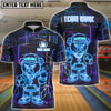 BlueJose Bowling And Pins Bear Crossed Arms Neon Customized Name, Team Name 3D Shirt (4 Colors)