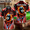 BlueJose Billiards Flaming 8-Ball Cool Style Personalized Name, Team Name Unisex Shirt (4 Colors)