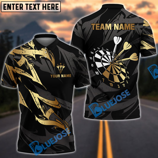 BlueJose Darts Premium Golden Dartboard 2 Personalized Name, Team Name Shirt (4 Colors)