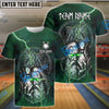 BlueJose Bowling Odin Rune Lightning Graphic Customized Name, Team Name 3D Shirt (4 Colors)