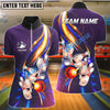 BlueJoses Bowling And Pins Shine Light Wave Customized Name, Team Name 3D Shirt