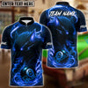BlueJose Billiards 8 Ball Lightning Wolf Personalized Name, Team Name Unisex Shirt (4 Colors)