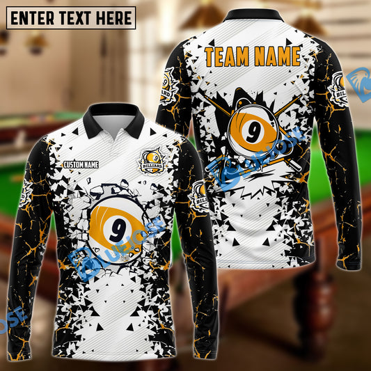 BlueJose Billiards 9 Ball Crack Pattern Personalized Shirt