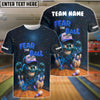 BlueJose Bowling Fear the Ball Cartoon Power Style Customized Name, Team Name 3D Shirt (4 Colors)