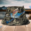 BlueJose Trout Camouflage Custom Name Bucket Hat