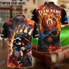 BlueJose Billiards Ball 8 Inferno Skull King Personalized Name Shirt (4 Colors)