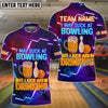 BlueJose Bowling I May Suck At Bowl And Beer Neon Style Personalized Name, Team Name 3D Shirt