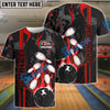 BlueJose Bowling And Pins Strike The Blood Multicolor Customized Name 3D Shirt (4 Colors)
