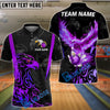 BlueJose Bowling And Pins Flame Eagle Customized Name, Team Name 3D Shirt (4 Colors)