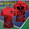 BlueJose Personalized Name, Team Name Red Tribal Pickleball 3D Shirt