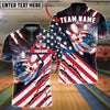 BlueJoses Bowling American Flag Patriot Customized Name, Team Name 3D Shirt