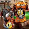 BlueJose Billiards Ball 9 Eagle Claw Firestorm American Flag  Personalized Name Shirt (4 Colors)