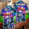 BlueJose Billiards Ball 8 Graffiti Pattern Never Give Up Personalized Name & Team Name Shirt (4 Colors)