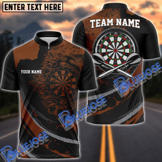 BlueJose Darts Black Flames Of Hell Personalized Name, Team Name 3D Shirt ( 6 Colors)