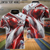 BlueJose Bowling And Pins Abstract Fluid White Customized Name, Team Name 3D Shirt (4 Colors)