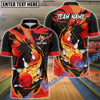 BlueJose Bowling And Pins Fire Phoenix Customized Name 3D Shirt (4 Colors)