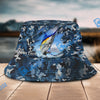 BlueJose Blue Marlin Camouflage Custom Name Bucket Hat