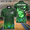 BlueJose Bowling And Pins Fireball Magic Customized Name 3D Shirt (4 Colors)