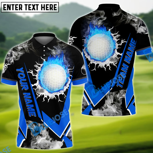 BlueJose Golf Flame Declare War Customized Name, Team Name 3D Shirts (4 Colors)