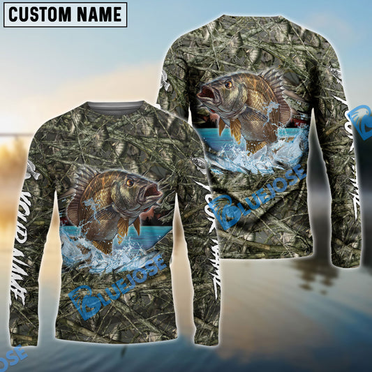 Bluejose Panfish Fishing Camouflage Custom Name Shirts