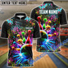 BlueJoses Personalized Name and Team Name Paint Colorful Bowling and Pins 3D Shirt